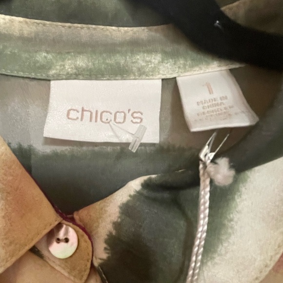 CHICO’S TOP LS WOVEN PATTERN FUCHSIA BERRY - Picture 4 of 4